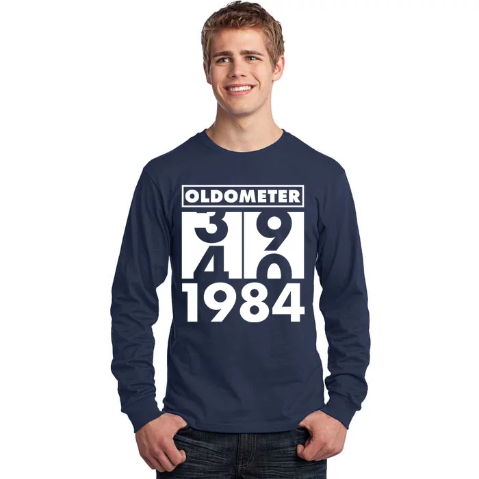 Funny Oldometer Made In 1984 40th Birthday Tall Long Sleeve T-Shirt