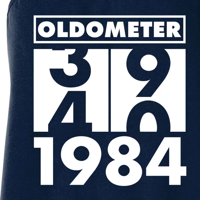 Funny Oldometer Made In 1984 40th Birthday Women's Racerback Tank