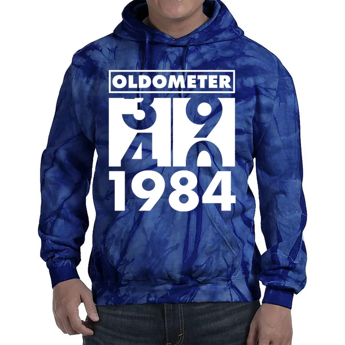 Funny Oldometer Made In 1984 40th Birthday Tie Dye Hoodie