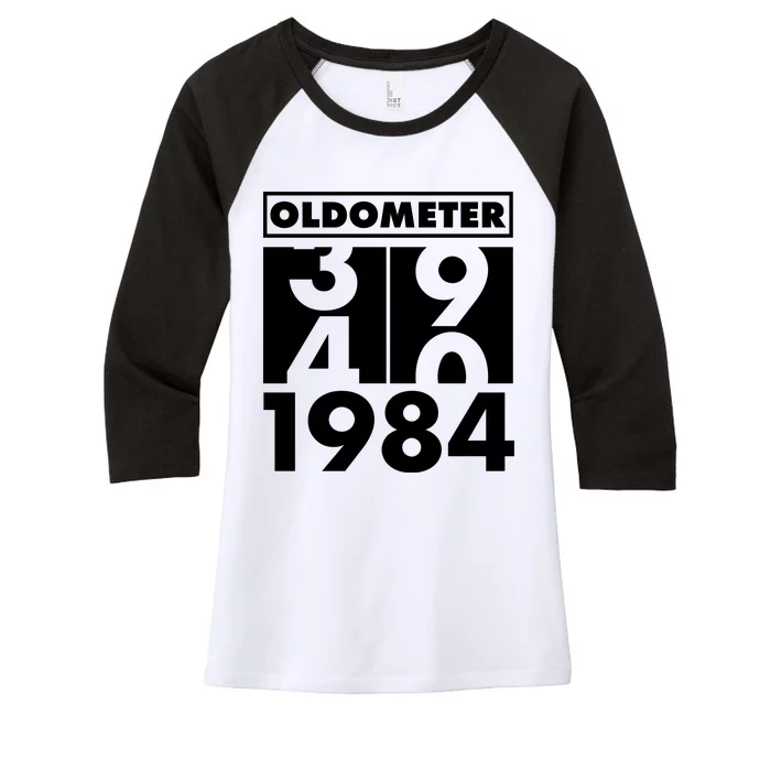 Funny Oldometer Made In 1984 40th Birthday Women's Tri-Blend 3/4-Sleeve Raglan Shirt