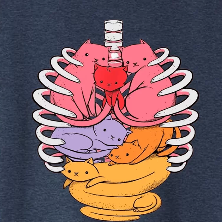 Funny Organs Made Out Of Cats Women's Crop Top Tee