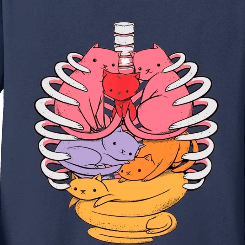 Funny Organs Made Out Of Cats Kids Long Sleeve Shirt