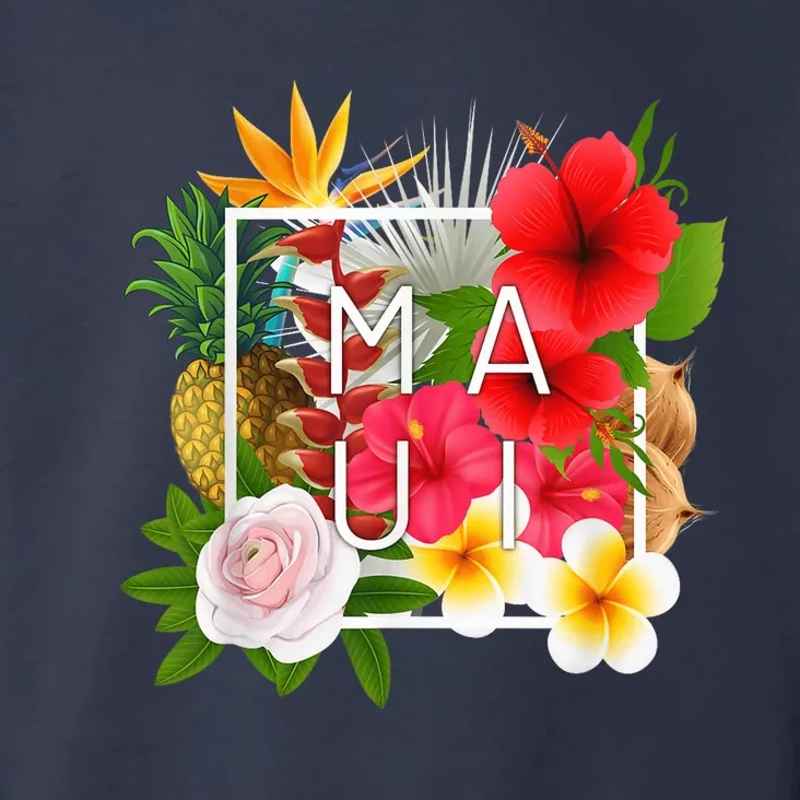 Flowers of Maui Word Art - Hawaiian Island Souvenir Toddler Hoodie