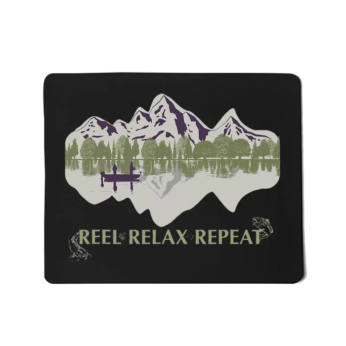 Fishing On Mountain Lake Nature Adventure Mousepad