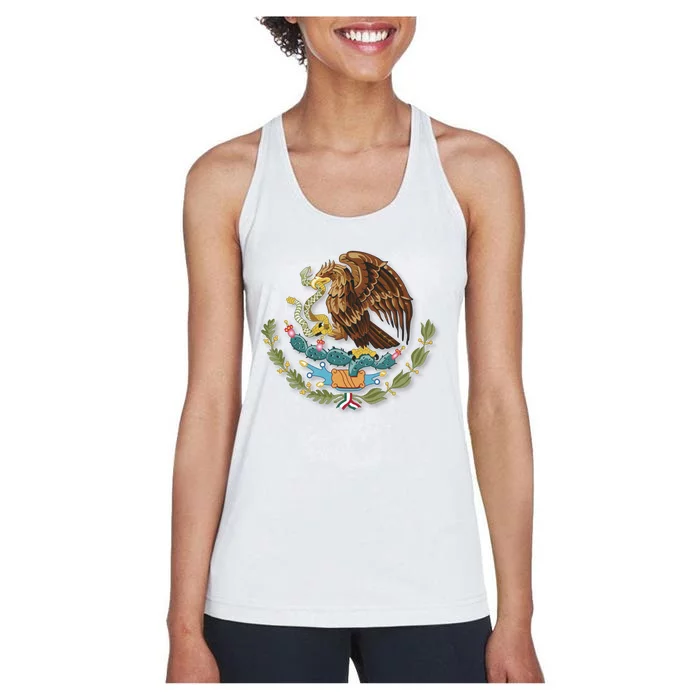 Flag Of Mexico United States Mexican War Of Independence Tenochtitlan The Eagl Women's Racerback Tank