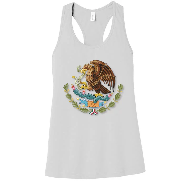 Flag Of Mexico United States Mexican War Of Independence Tenochtitlan The Eagl Women's Racerback Tank