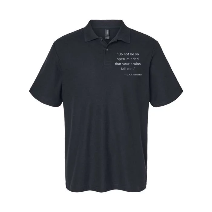 Funny Open Minded G K Chesterton Literary Author Quote Softstyle Adult Sport Polo