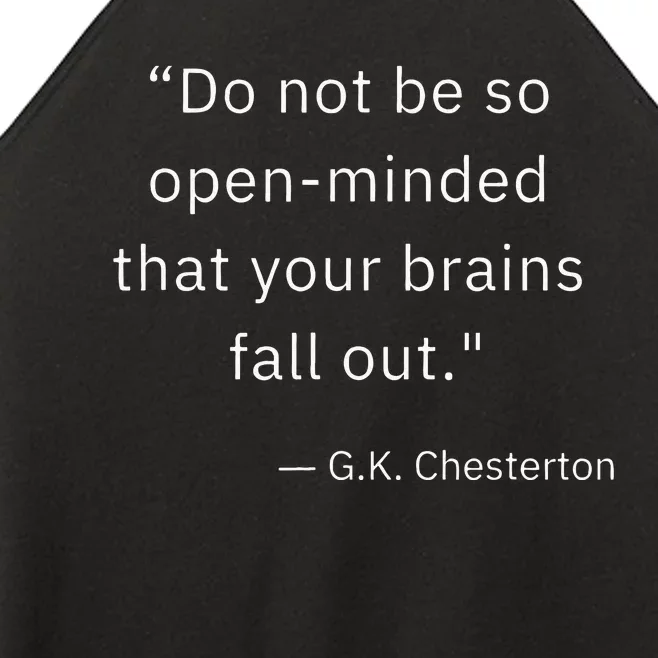 Funny Open Minded G K Chesterton Literary Author Quote Women’s Perfect Tri Rocker Tank