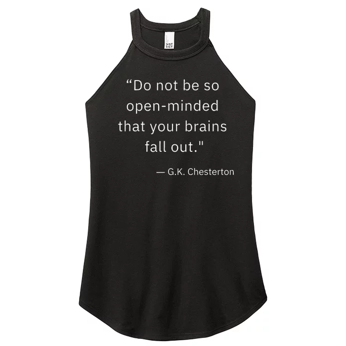 Funny Open Minded G K Chesterton Literary Author Quote Women’s Perfect Tri Rocker Tank