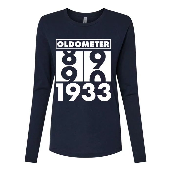 Funny Oldometer Made In 1933 90th Birthday Womens Cotton Relaxed Long Sleeve T-Shirt