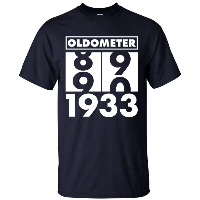 Funny Oldometer Made In 1933 90th Birthday Tall T-Shirt