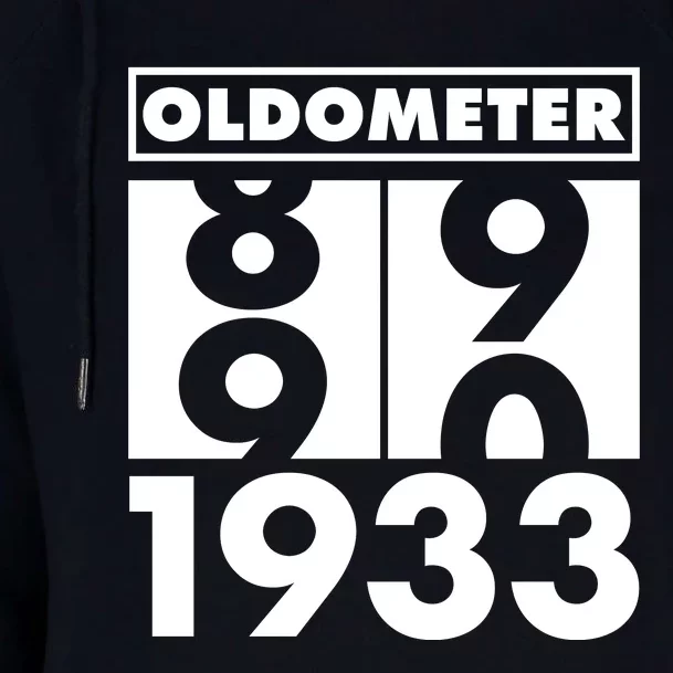 Funny Oldometer Made In 1933 90th Birthday Womens Funnel Neck Pullover Hood