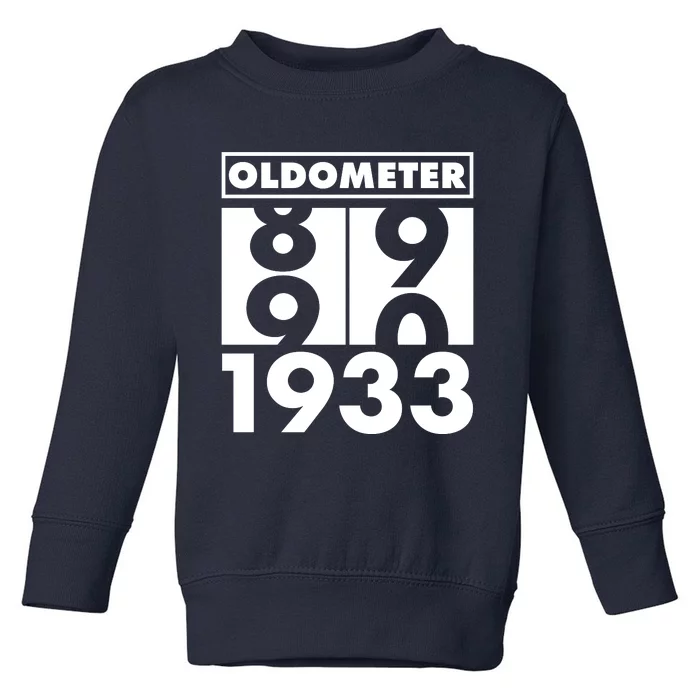 Funny Oldometer Made In 1933 90th Birthday Toddler Sweatshirt