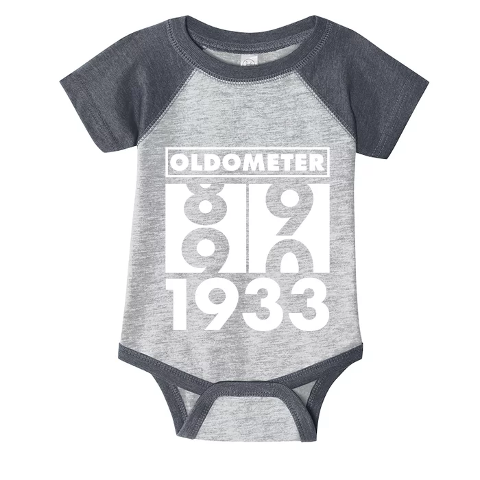 Funny Oldometer Made In 1933 90th Birthday Infant Baby Jersey Bodysuit