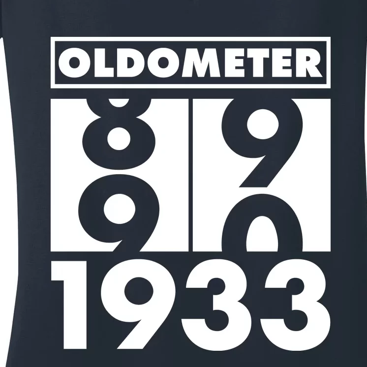 Funny Oldometer Made In 1933 90th Birthday Women's V-Neck T-Shirt