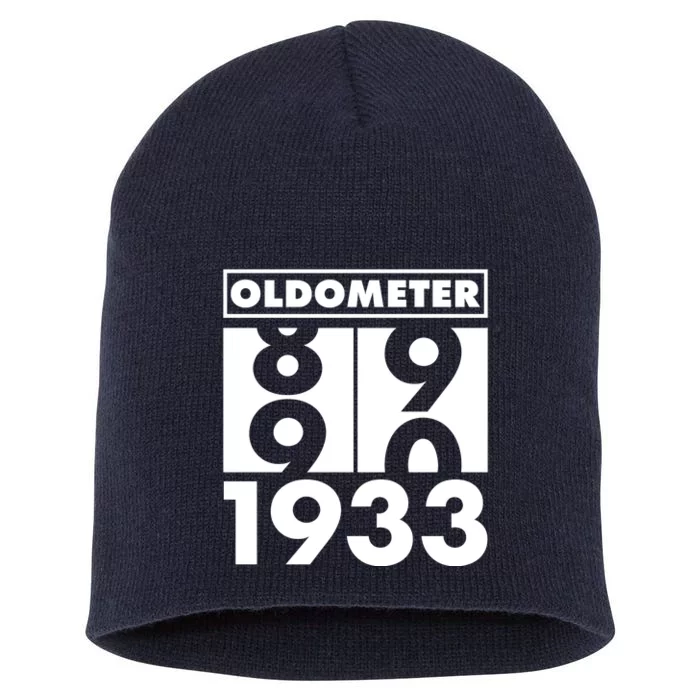 Funny Oldometer Made In 1933 90th Birthday Short Acrylic Beanie