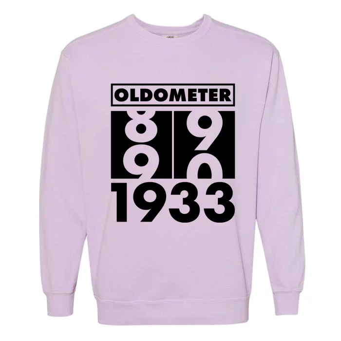 Funny Oldometer Made In 1933 90th Birthday Garment-Dyed Sweatshirt