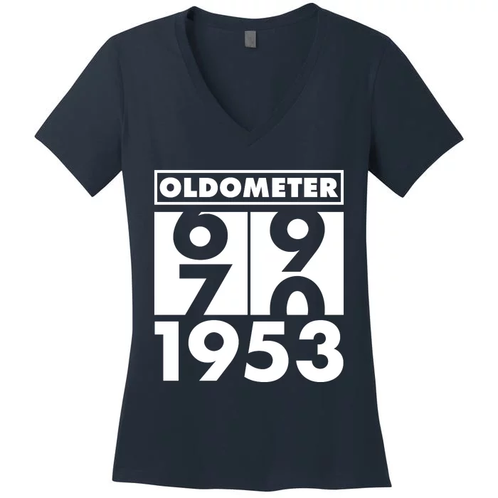 Funny Oldometer Made In 1953 70th Birthday Women's V-Neck T-Shirt