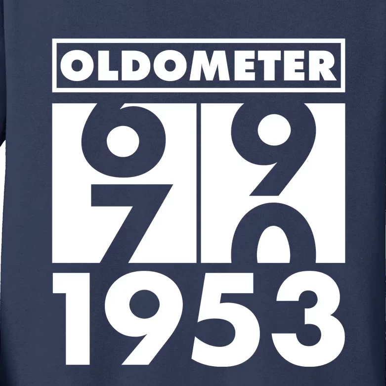 Funny Oldometer Made In 1953 70th Birthday Kids Long Sleeve Shirt