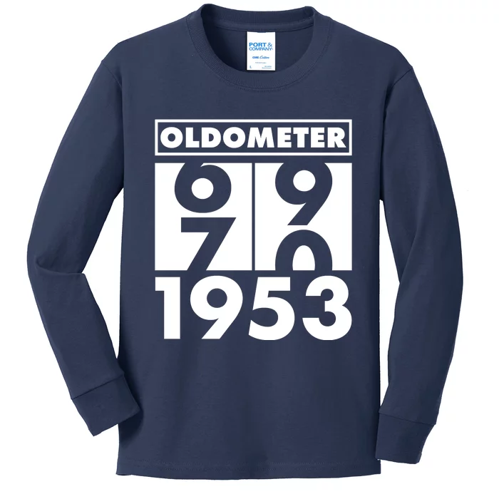 Funny Oldometer Made In 1953 70th Birthday Kids Long Sleeve Shirt