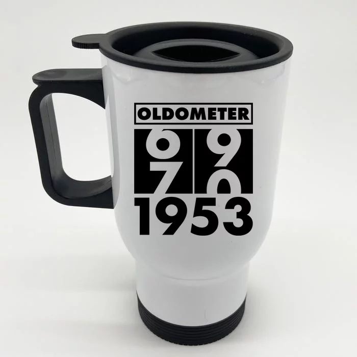 Funny Oldometer Made In 1953 70th Birthday Front & Back Stainless Steel Travel Mug