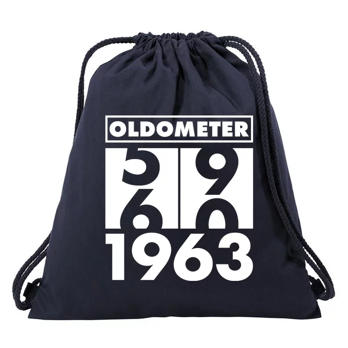 Funny Oldometer Made In 1963 60th Birthday Drawstring Bag