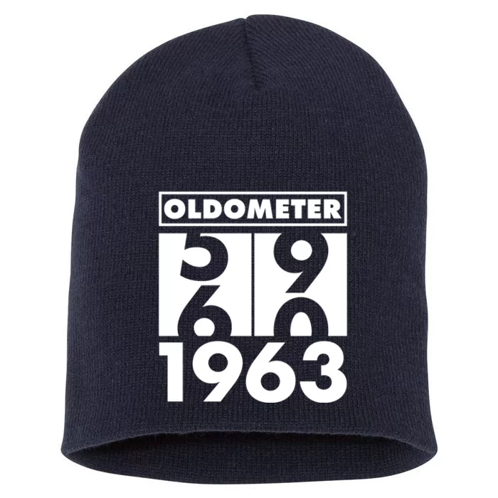 Funny Oldometer Made In 1963 60th Birthday Short Acrylic Beanie