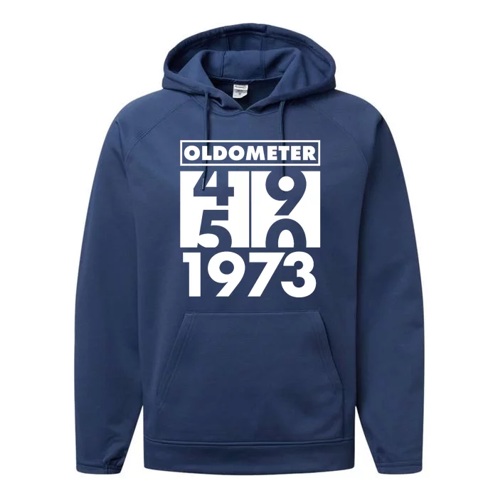 Funny Oldometer Made In 1973 50th Birthday Performance Fleece Hoodie