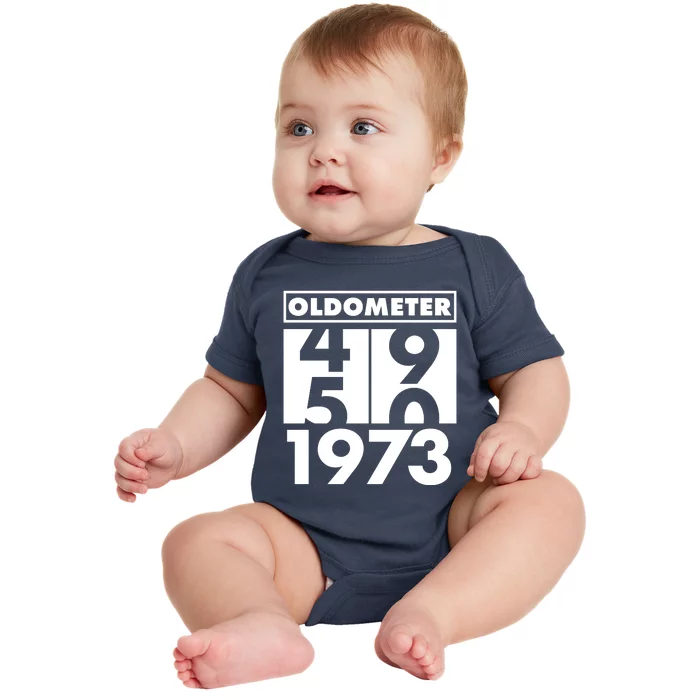 Funny Oldometer Made In 1973 50th Birthday Baby Bodysuit