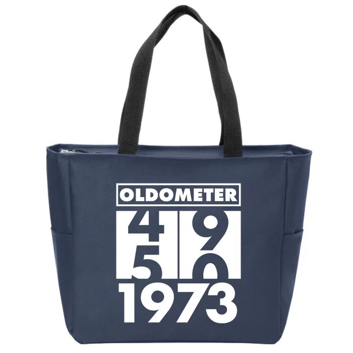 Funny Oldometer Made In 1973 50th Birthday Zip Tote Bag