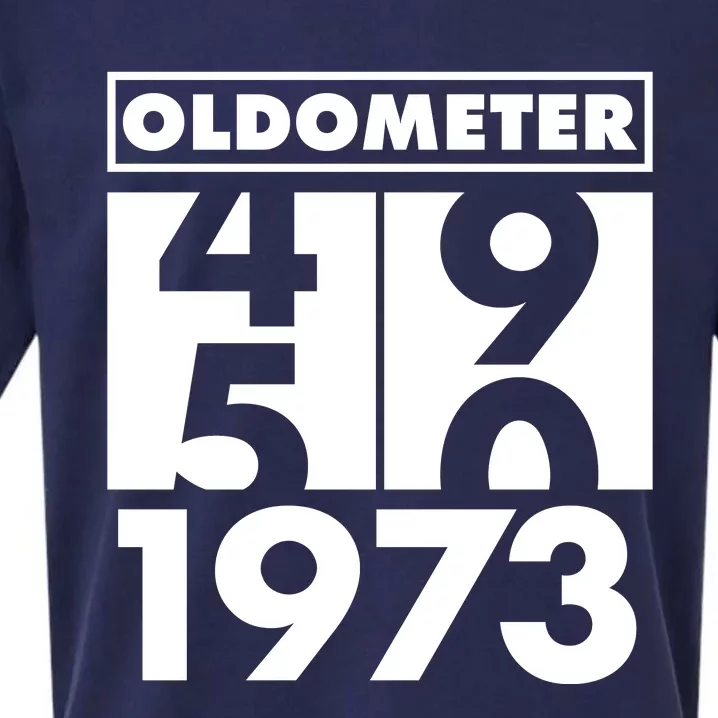 Funny Oldometer Made In 1973 50th Birthday Sueded Cloud Jersey T-Shirt