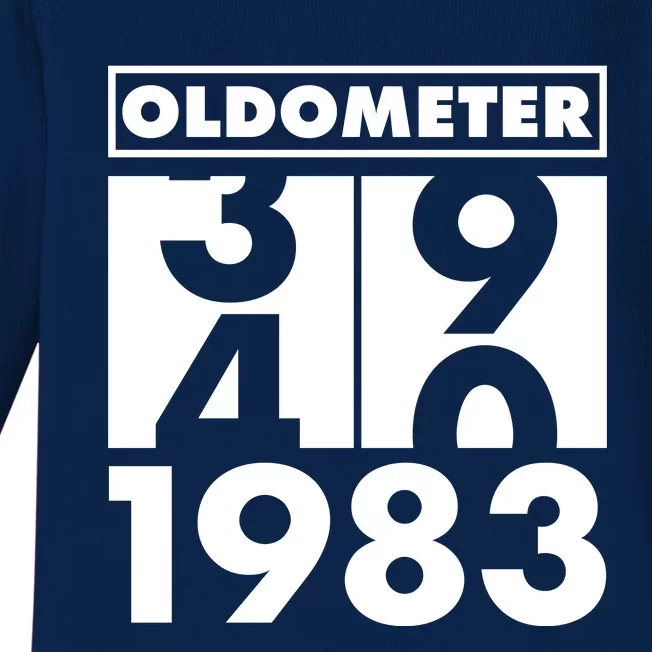 Funny Oldometer Made In 1983 40th Birthday Baby Long Sleeve Bodysuit