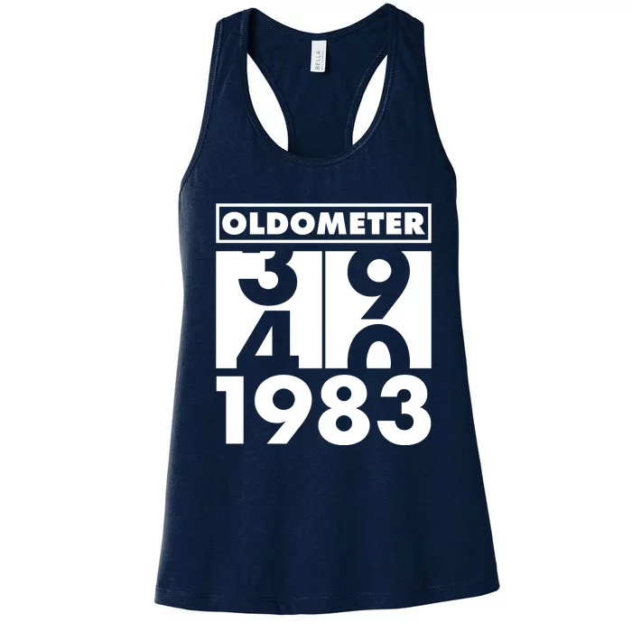 Funny Oldometer Made In 1983 40th Birthday Women's Racerback Tank