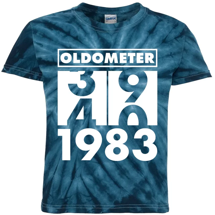 Funny Oldometer Made In 1983 40th Birthday Kids Tie-Dye T-Shirt