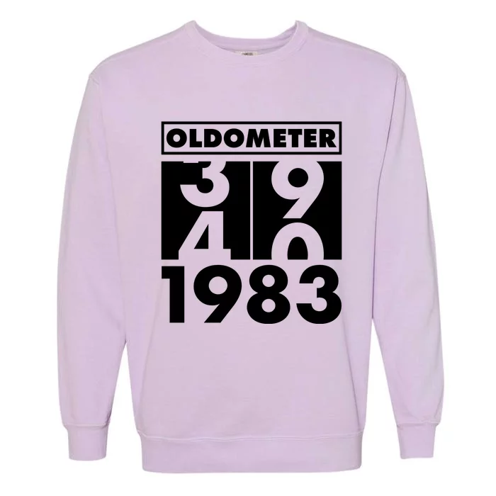 Funny Oldometer Made In 1983 40th Birthday Garment-Dyed Sweatshirt