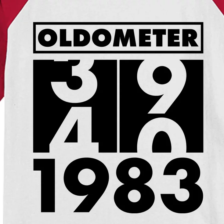 Funny Oldometer Made In 1983 40th Birthday Kids Colorblock Raglan Jersey