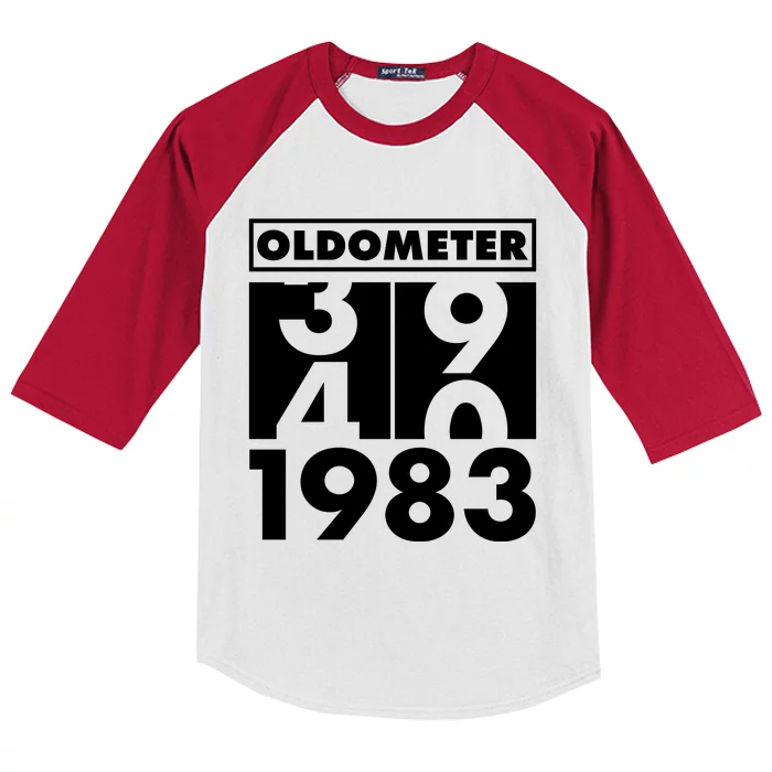 Funny Oldometer Made In 1983 40th Birthday Kids Colorblock Raglan Jersey