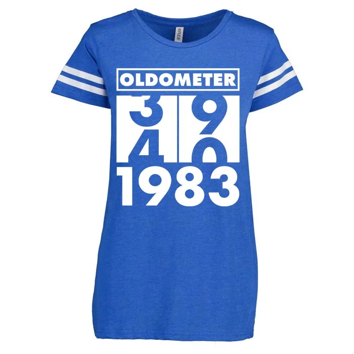 Funny Oldometer Made In 1983 40th Birthday Enza Ladies Jersey Football T-Shirt