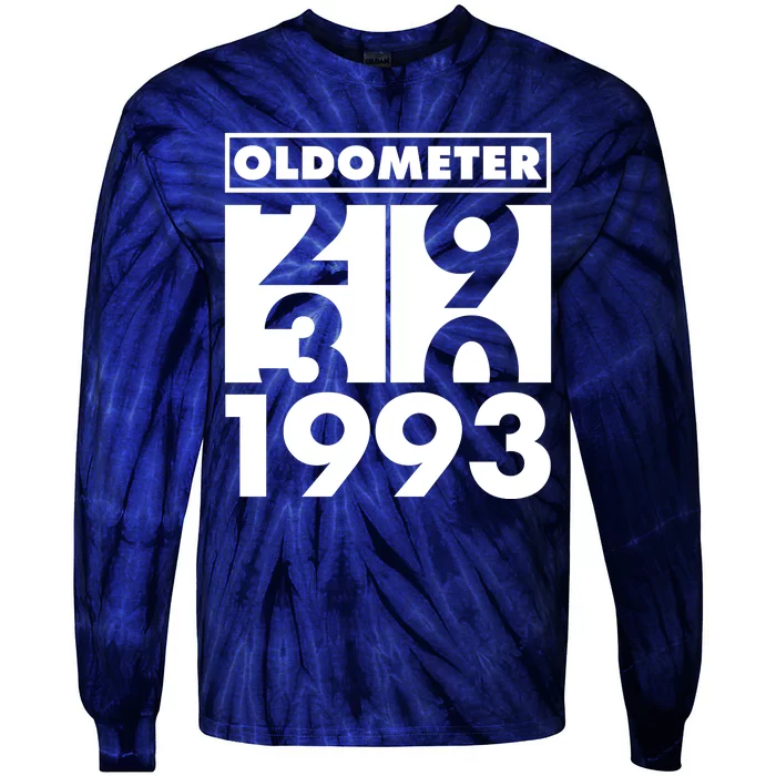 Funny Oldometer Made In 1993 30th Birthday Tie-Dye Long Sleeve Shirt