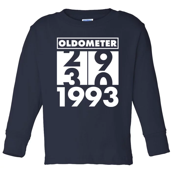 Funny Oldometer Made In 1993 30th Birthday Toddler Long Sleeve Shirt