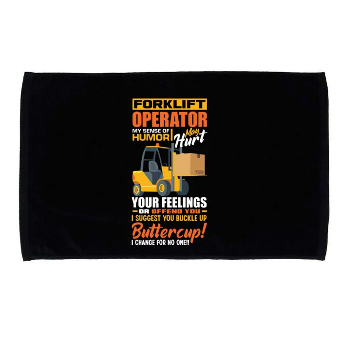 Forklift Operator My Sense Of Humor Funny Forklift Driver Microfiber Hand Towel