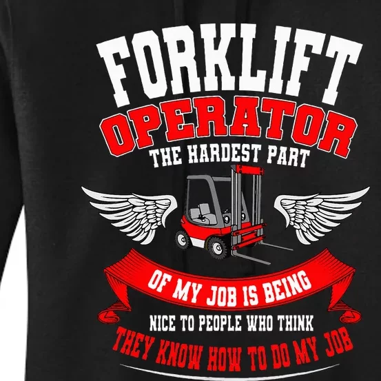 Forklift Operator Material Handler Lift Truck Hardest Job Women's Pullover Hoodie