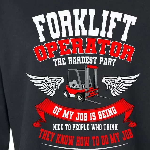 Forklift Operator Material Handler Lift Truck Hardest Job Cropped Pullover Crew