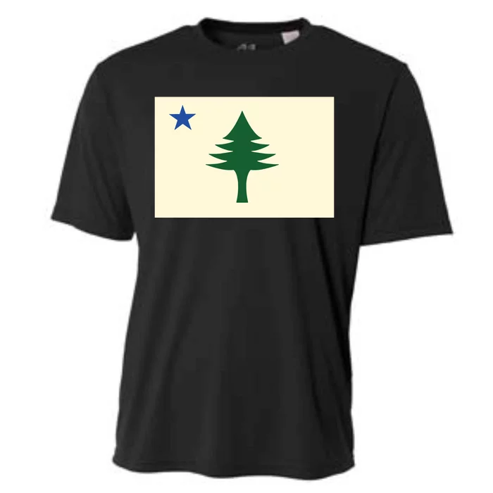 Flag Of Maine 1901 Maine State Flag Pine Tree State Cooling Performance Crew T-Shirt