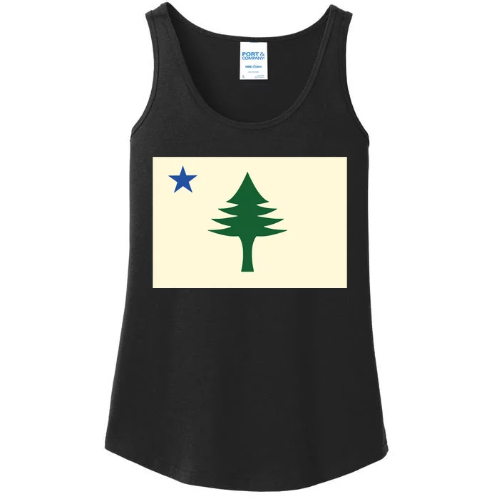 Flag Of Maine 1901 Maine State Flag Pine Tree State Ladies Essential Tank