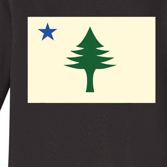 Flag Of Maine 1901 Maine State Flag Pine Tree State Baby Long Sleeve Bodysuit