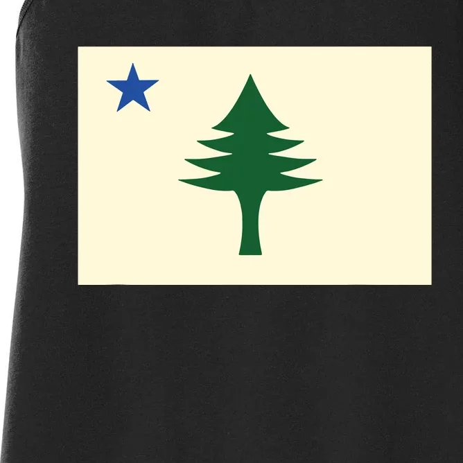 Flag Of Maine 1901 Maine State Flag Pine Tree State Women's Racerback Tank