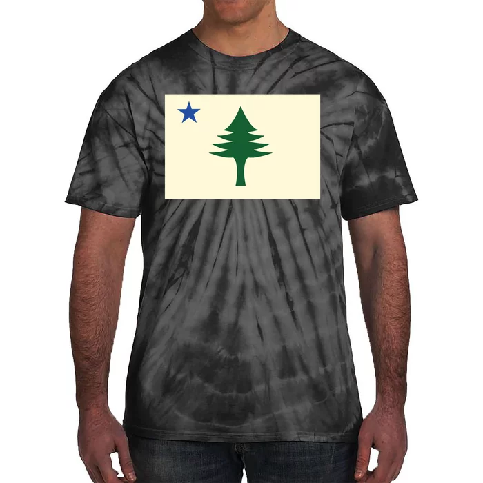 Flag Of Maine 1901 Maine State Flag Pine Tree State Tie-Dye T-Shirt