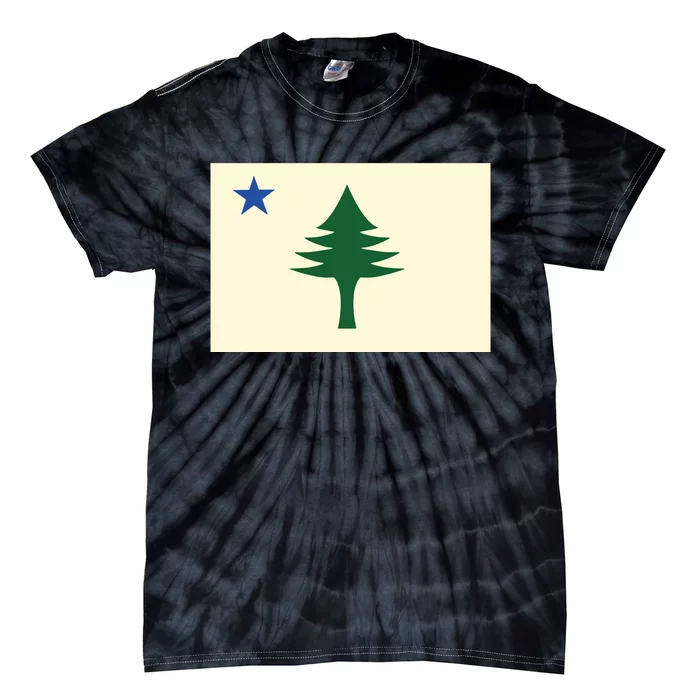 Flag Of Maine 1901 Maine State Flag Pine Tree State Tie-Dye T-Shirt