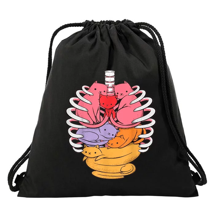 Funny Organs Made Out Of Cats Drawstring Bag